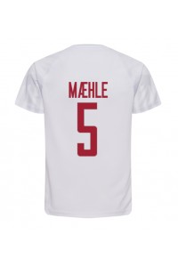 Denemarken Joakim Maehle #5 Voetbaltruitje Uit tenue WK 2022 Korte Mouw